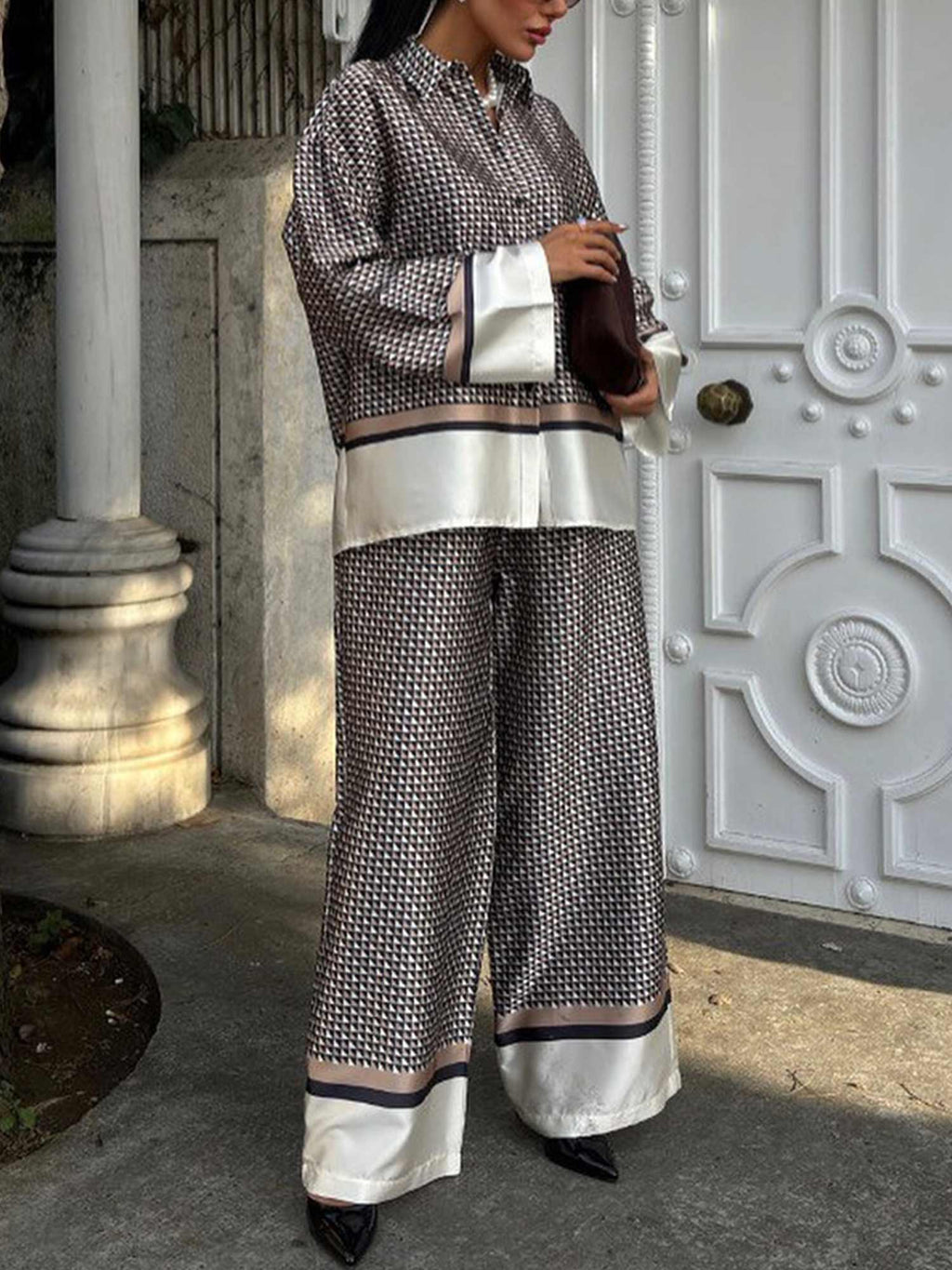 Noir Luxe Wide-Leg Pants