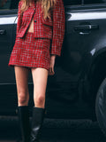 Plaid Tweed Structured Jacket