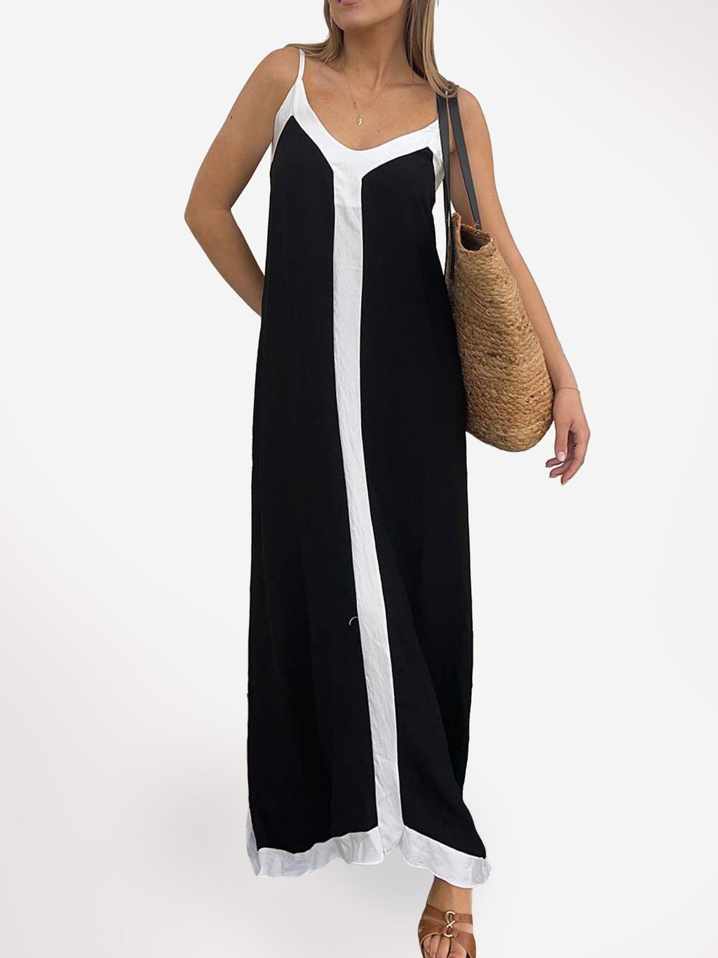 Contrast Midi Dress