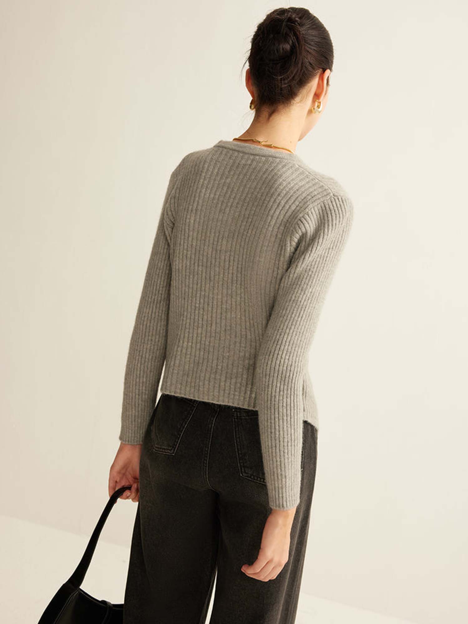 Ribbed Button Cardigan