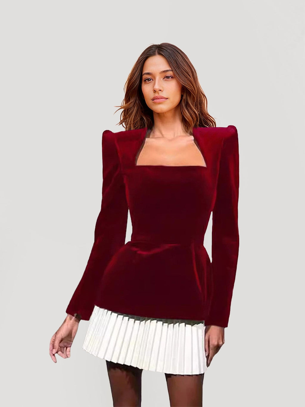 Pleated Mini Dress Set