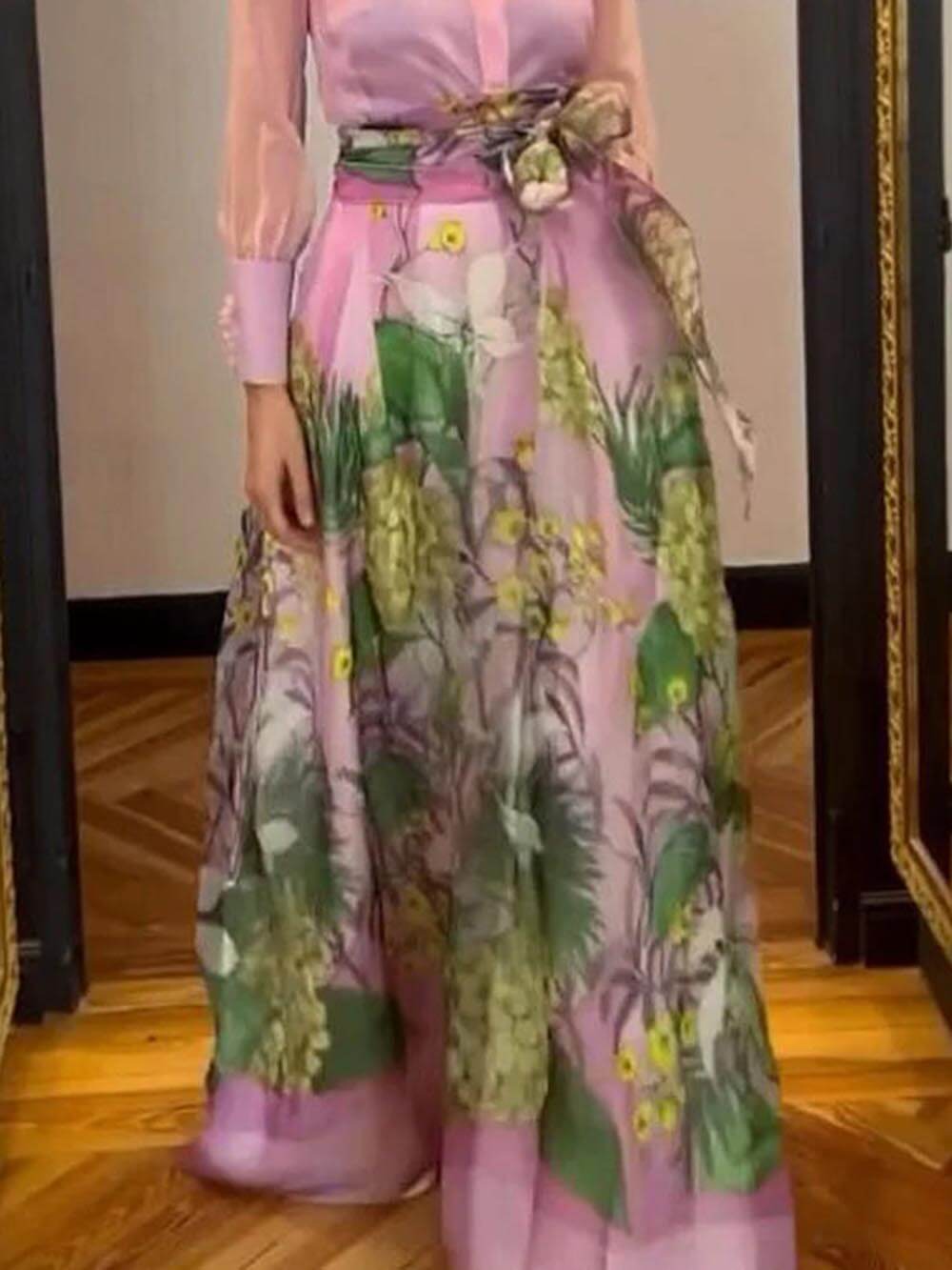 Flowing Floral A-Line Skirt
