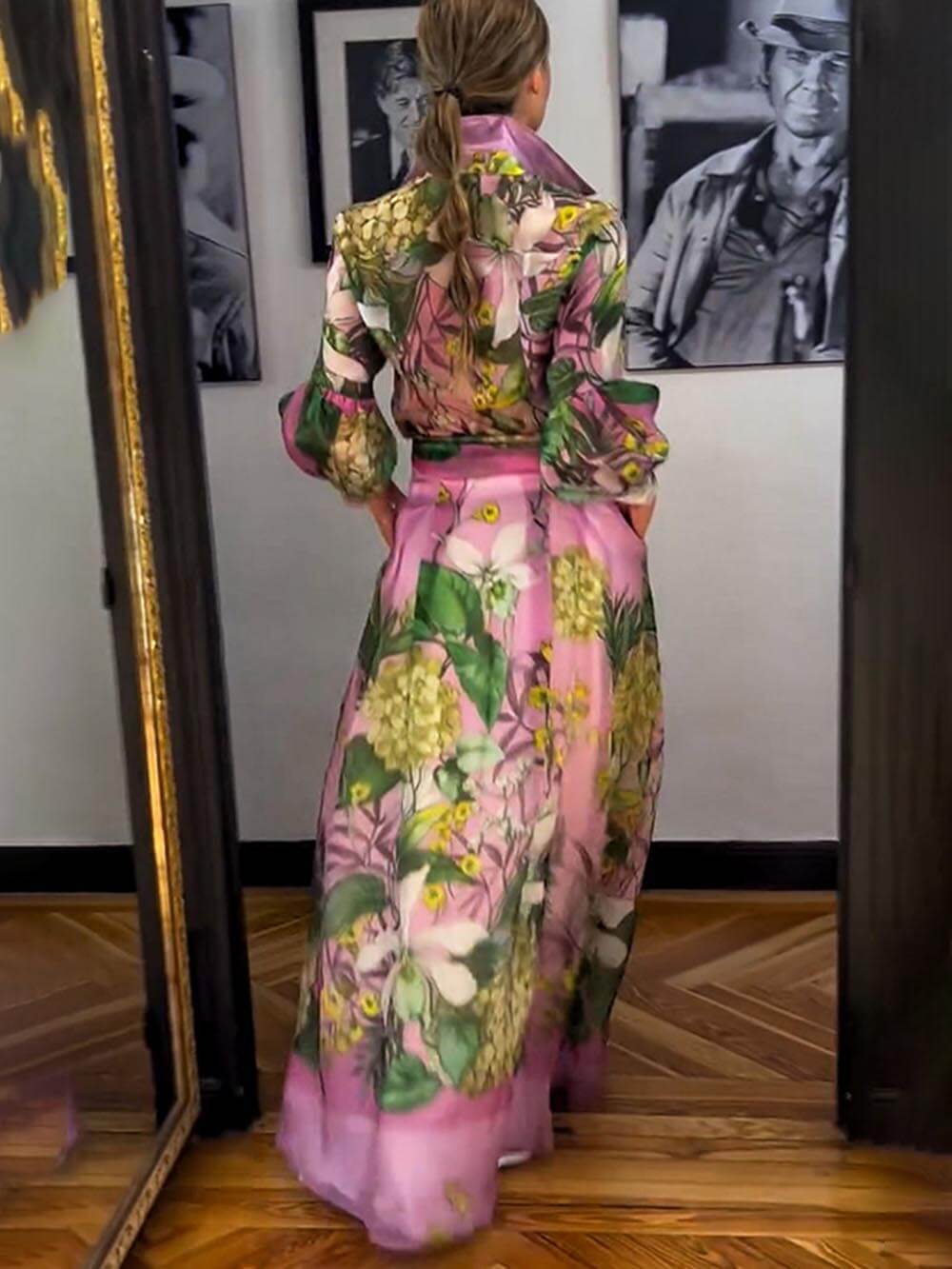 Flowing Floral A-Line Skirt