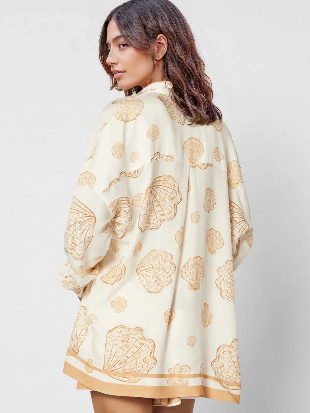 Golden Seashell Print Two-Piece Set
