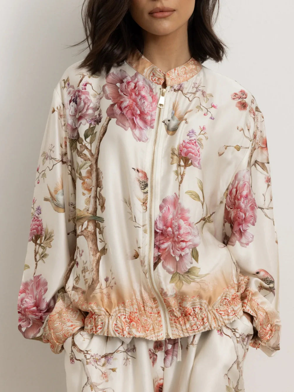 Peony Print Satin Co-Ord Set